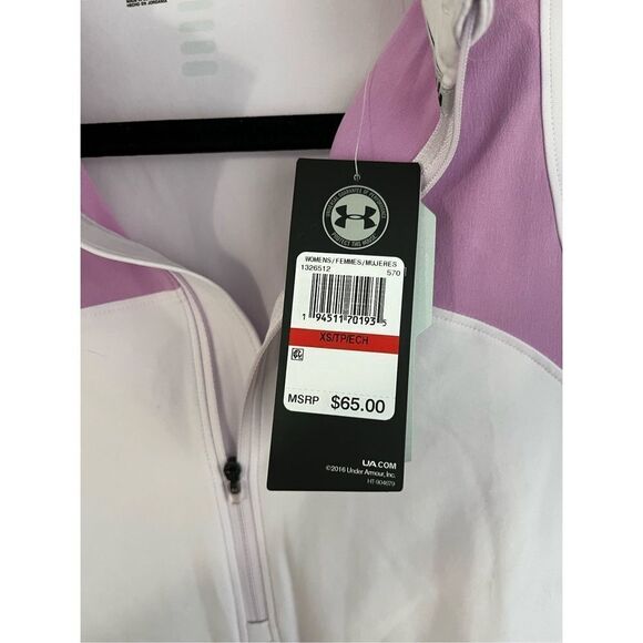 Under Armour Woman Purple Qualifier Hybrid 1/2 Zip Warm-Up Top, X-Small - Picture 4 of 7